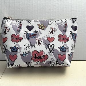 Blush Crush Cosmetic Bag Princess Paris Crown Hearts NWT